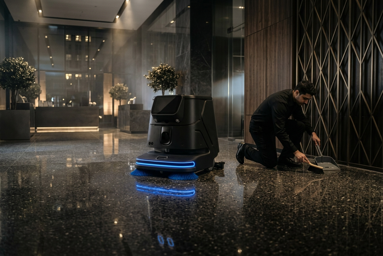 Robotic Floor Cleaning. services for commercial properties in Southern California by OnyxFM