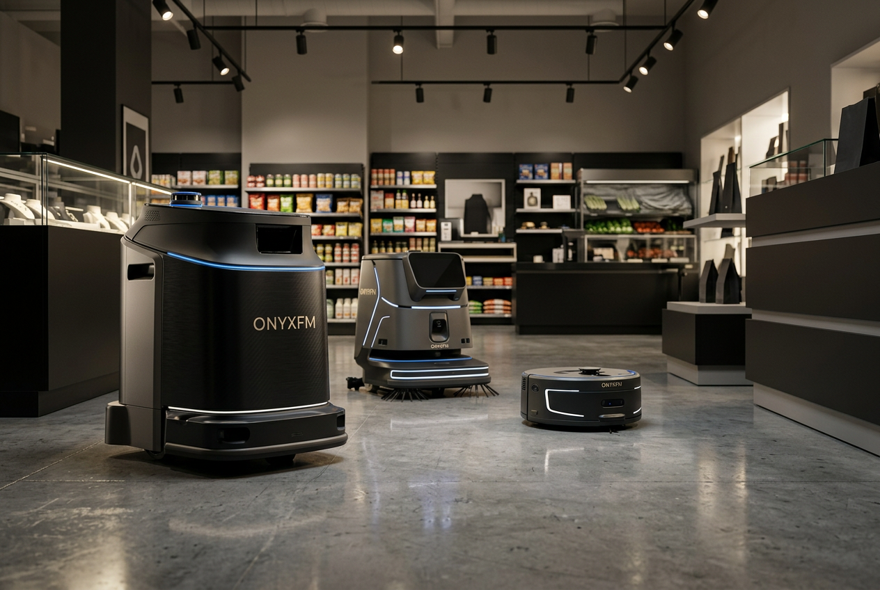 Autonomous floor care robot running a night shift in a commercial building